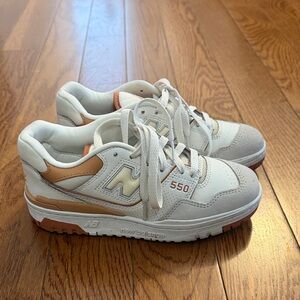 New Balance 550 White and Tan Sneakers